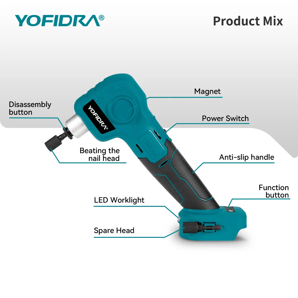 YOFIDRA 11MM Brushless Electric Screwdrivers 6000IPM Cordless Screwdriver Electric Drill Impact Driver for Makita 18V Battery