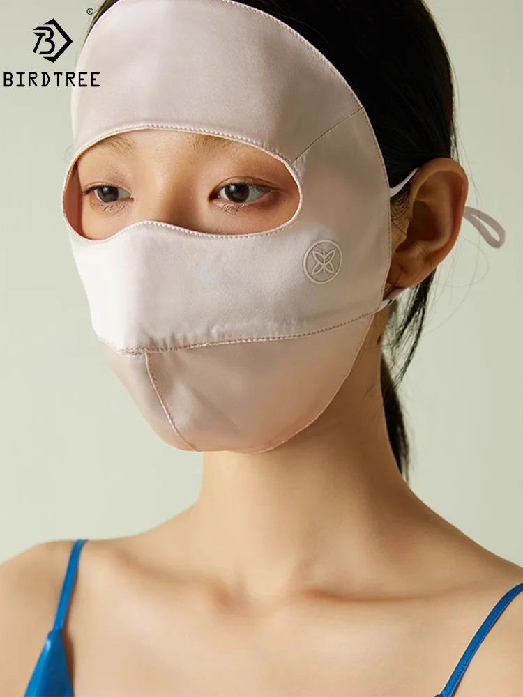 BirdTree-100% masques Mulberry injMasks, protection UV solaire pour femmes, visière fine à puces insérable, été automne 2024 A46577QM