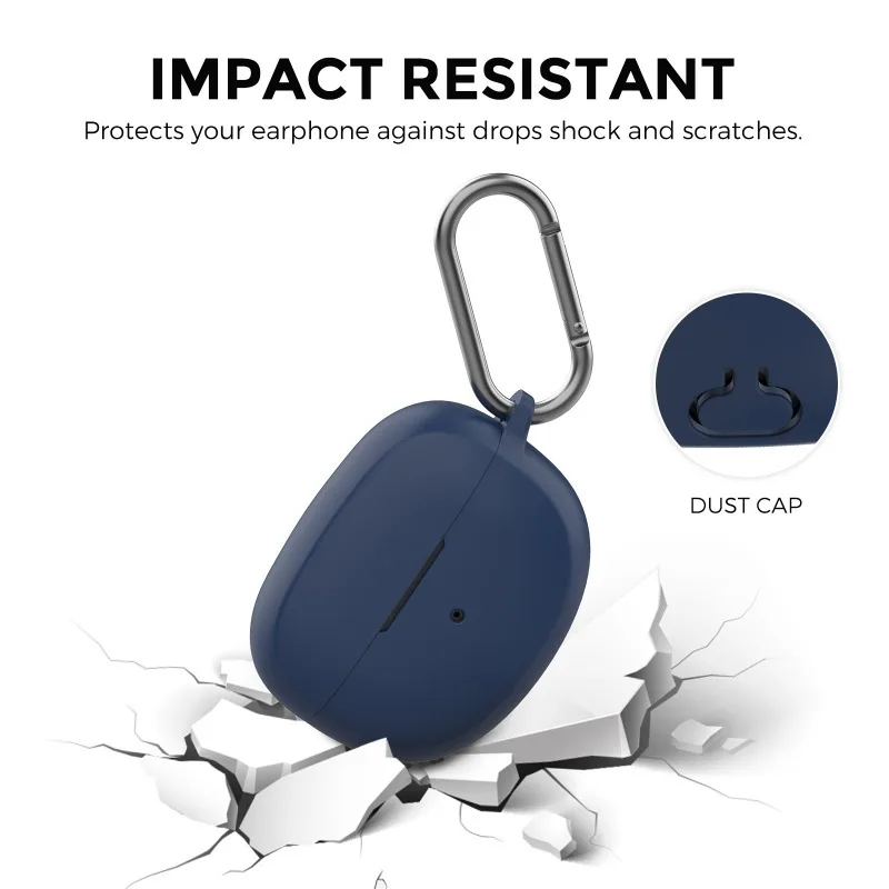 

Silicone Portable Protective Cover Anti-Lost with Carabiner Protective Skin Charging Case Skin Cover for Bose Ultra Open Earbuds