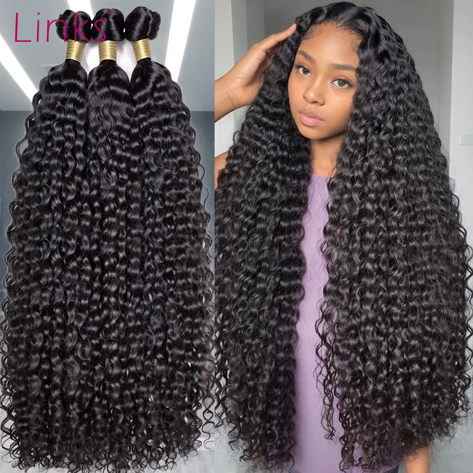 Links Brazilian Human Hair Weave Bundles 3 4 loose deep Wave 28 30 40 Inch Bundles Wholesale Vendor Remy curly Hair Extensions