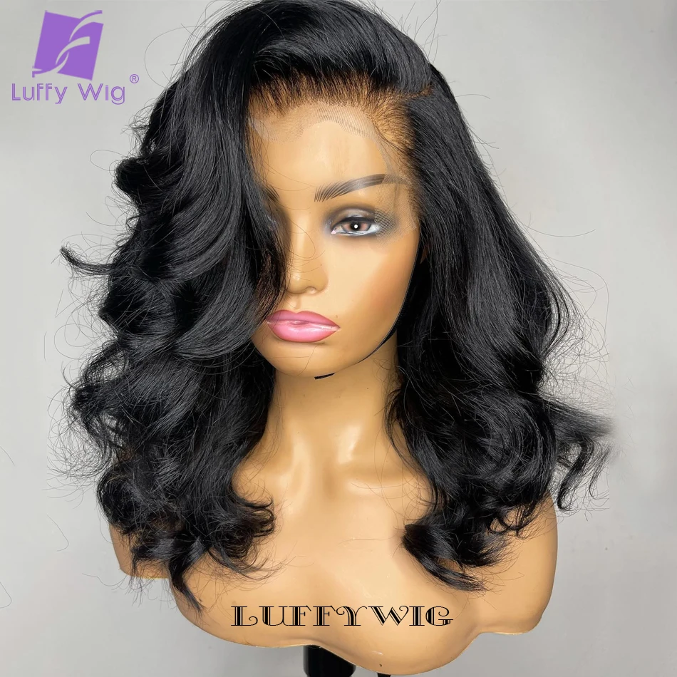 

13x6 Body Wave Lace Front Bob Wig 360 Human Hair Wigs Pre Plucked Transparent Glueless Brazilian Wavy Remy Hair For Women LUFFY