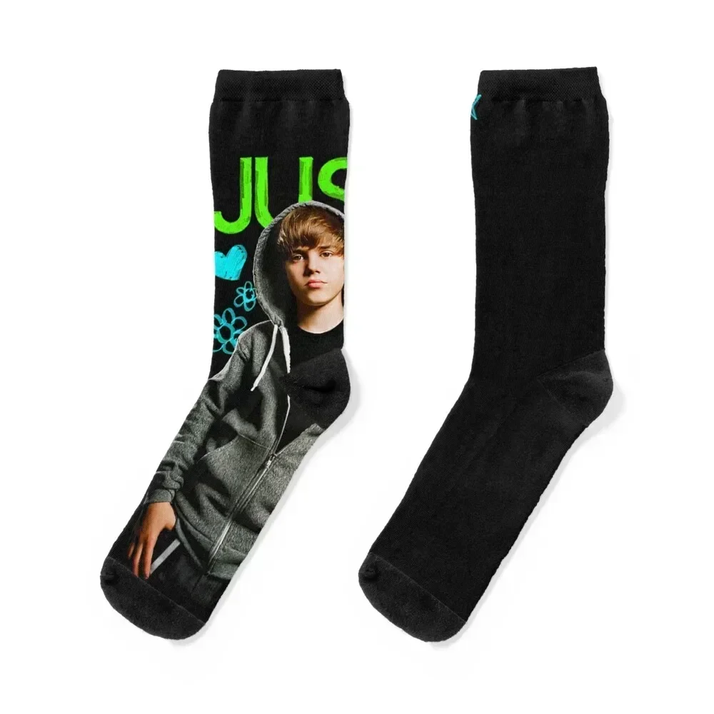 

Official Justin Bieber Black Socks soccer anti-slip gifts christmass gift set Mens Socks Women's
