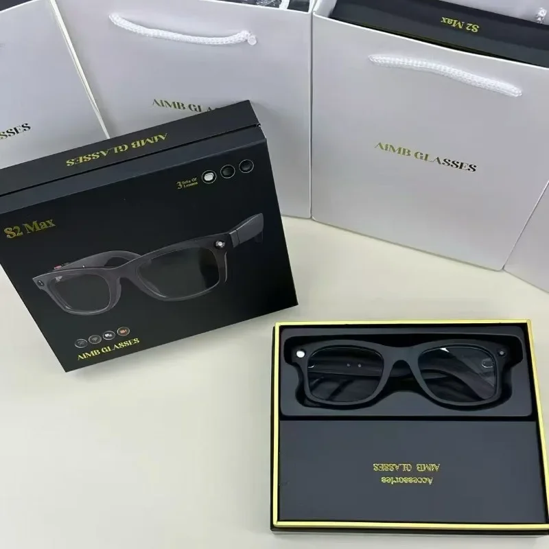 AIMB-S2max Smart Glasses, Fast Charging, 500MP Camera, Support Translation, Photo, Video Recording & Bluetooth Call