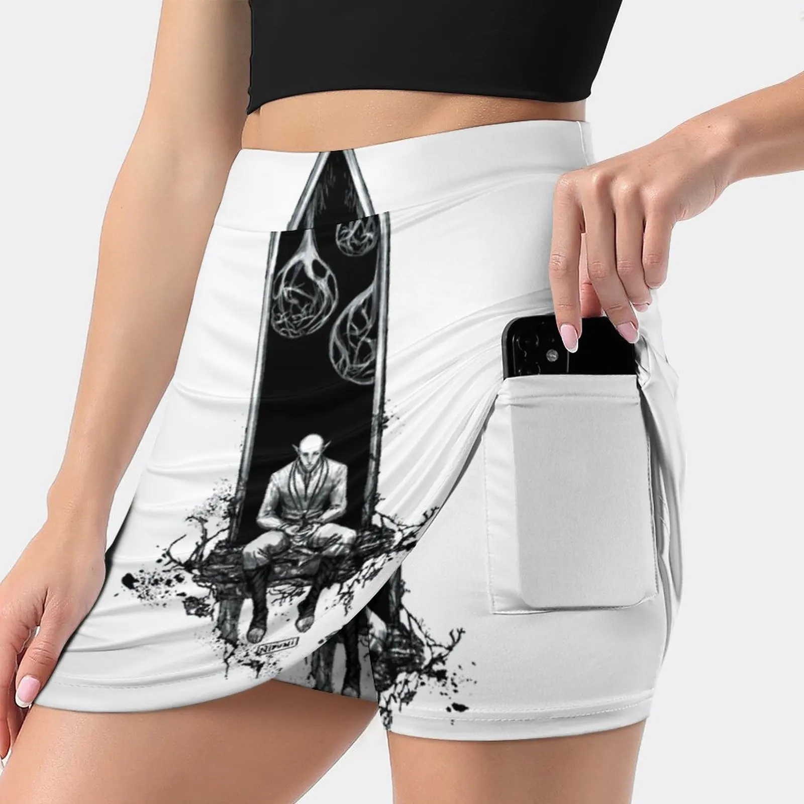 

Degrees Of Separation Women's skirt Mini Skirts A Line Skirt With Hide Pocket Dragon Age Dragon Age Inquisition Solas Fenharel