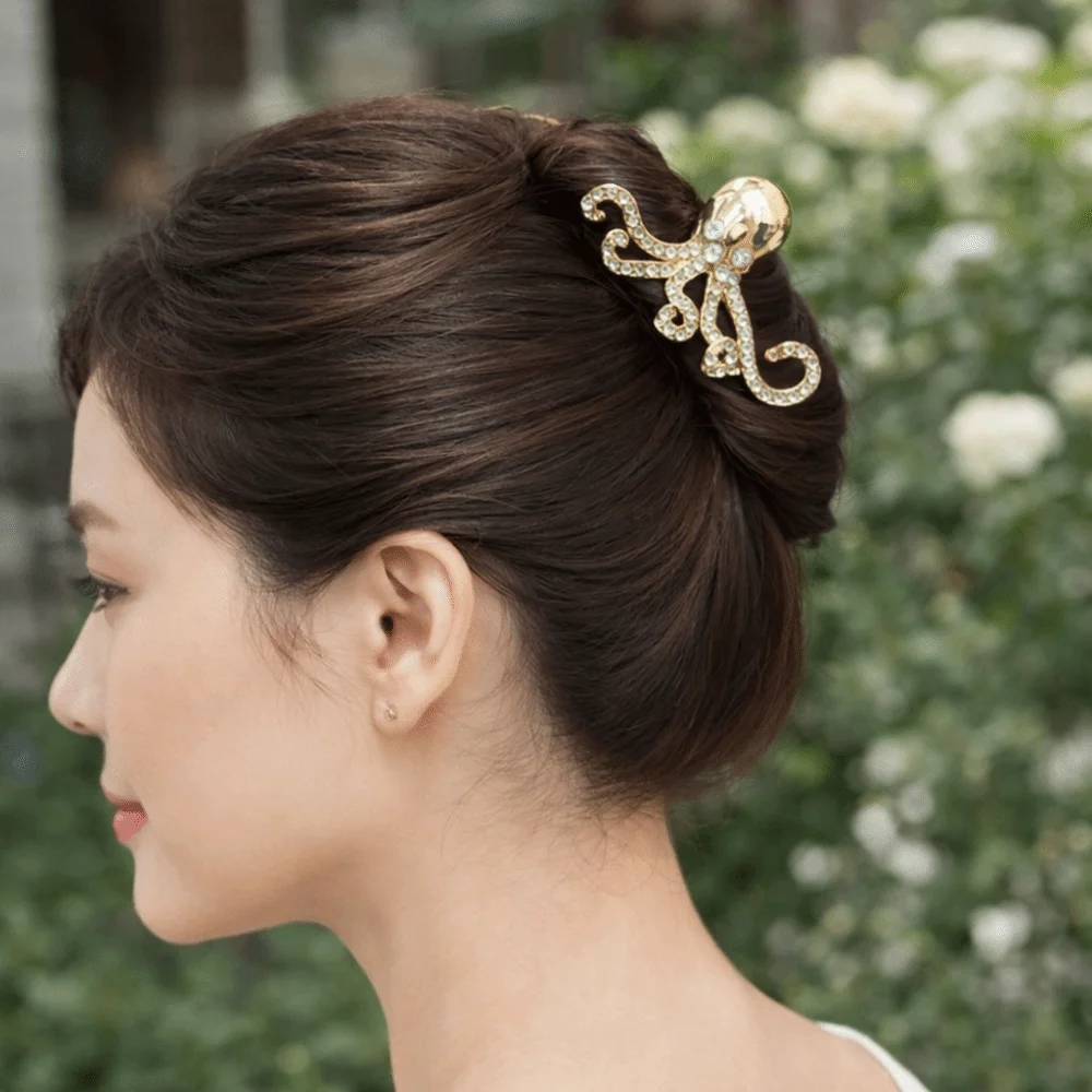 

Заколка для волос женская серии Temperament Ocean, из цинкового сплава, в форме ракушки, в корейском стиле, со стразами, в виде краба, украшение для волос