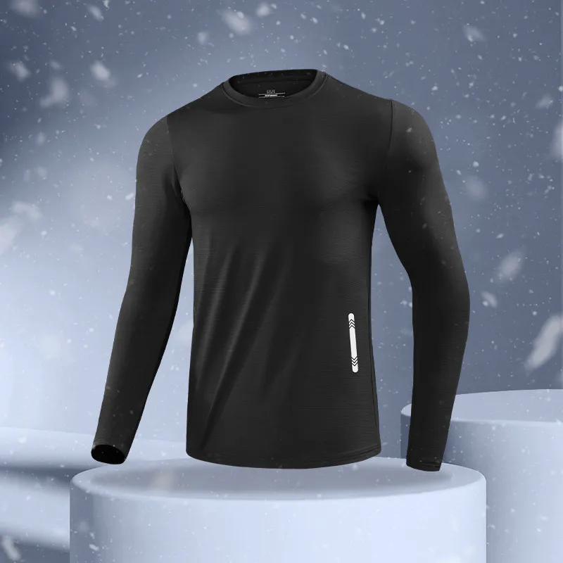 Quick Dry Running Shirt Men T-shirt Long Sleeve Compression Shirts Gym T-shirt Fitness Sport Cycling zipper Shirt Men Rashgard