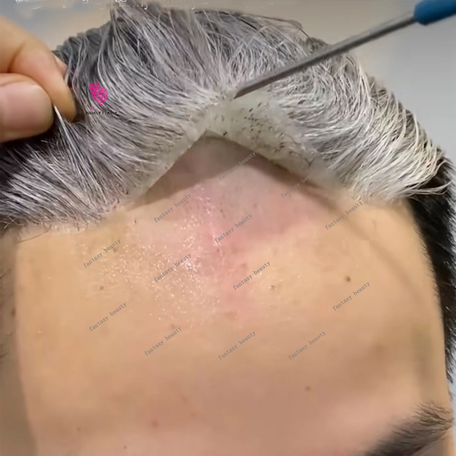 شعري طبيعي 1B40 1B65 1B80 رجل دائم غير قابل للاكتشاف رقيقة الجلد الشعر المستعار أسود بني شقراء رمادي 100% باروكة من شعر طبيعي اصطناعي #1