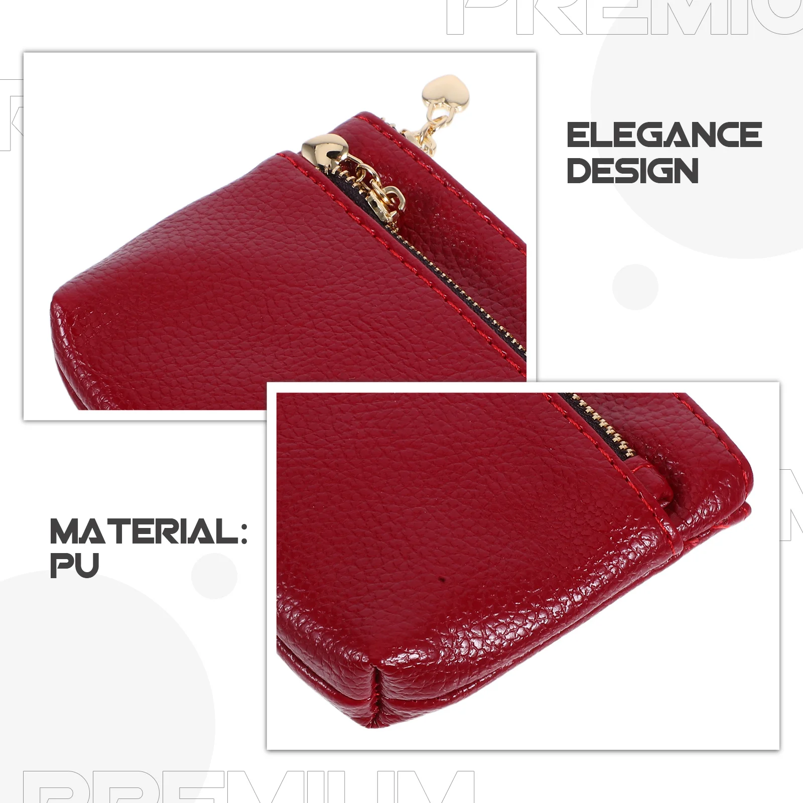 محفظة قصيرة أنيقة للنساء، محفظة تغيير ناعمة من البولي يوريثان مع سحاب، منظم حقيبة نقود متعددة الوظائف، محفظة نسائية مدمجة #5