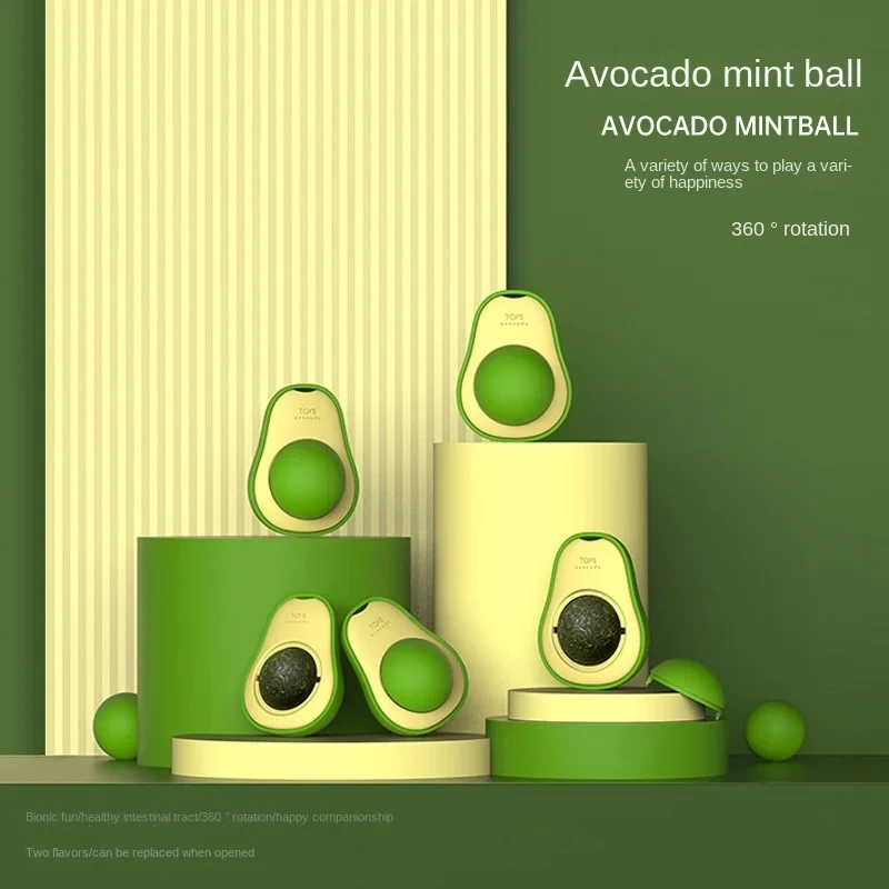 Avocado Cat's Paw Shape Cat Toys Gatos Catnip Mint Interactive Ball Mascotas Pet Accessories Companion Bionic Fun Healthy Gut