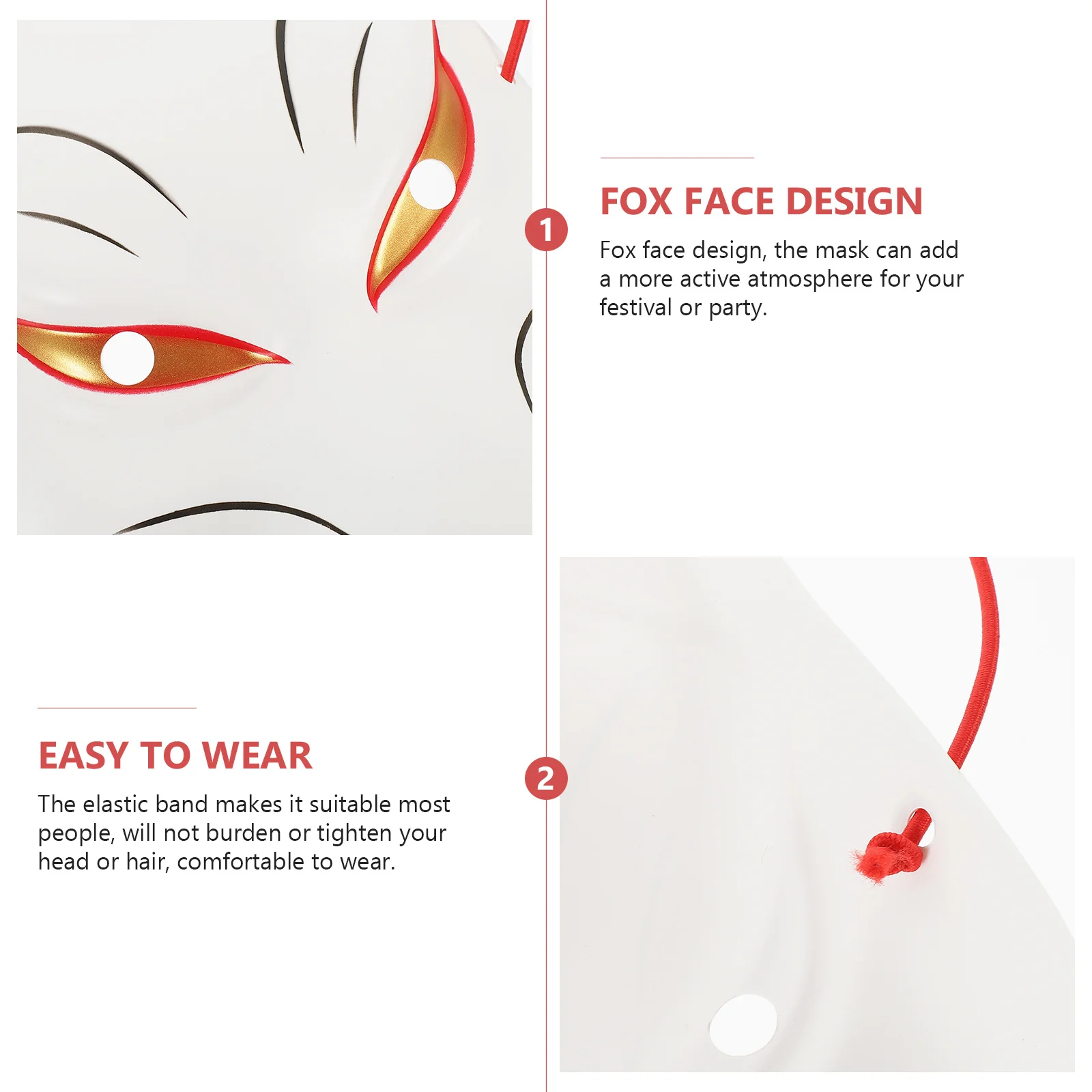 

Fox Face Mask Lightweight Comfortable Fit For Adults Party Carnival Cosplay Masquerade Decorative Animal Mask Prop