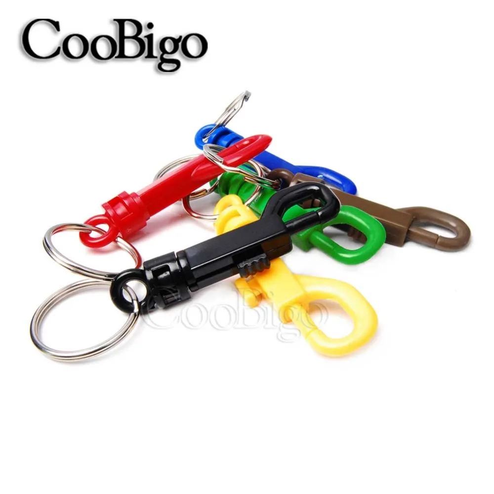 O Ring Key Holder Keychain Keyring Keyfob Rotary Snap Hook Swivel Lobster Clasp Buckle Bag Jewelry Finding Plastic Colorful 5pcs