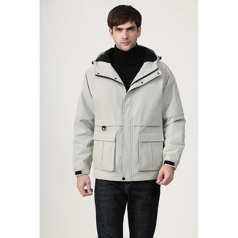 

Men's Winter Coat New Down Cotton Coat Big Size Fashion Thickening Hundred Cotton Clothing Solid Color Hooded Winter Jacket Men