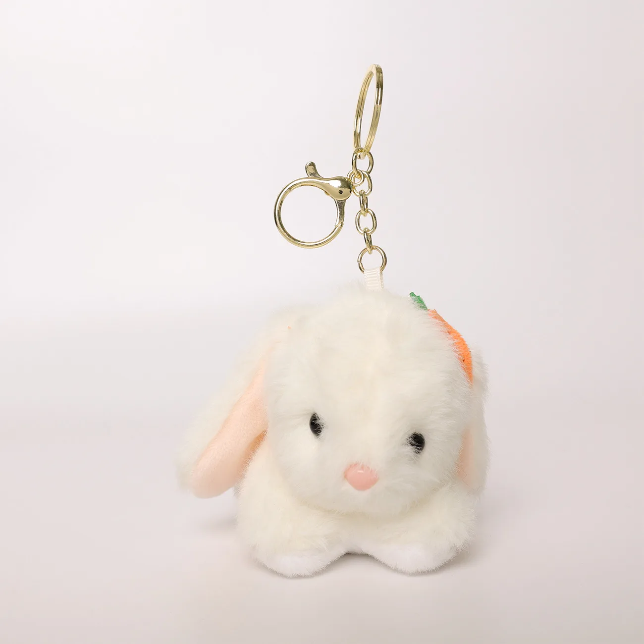 Simpatico peluche Kawaii peluche coniglio carota portachiavi zaino ciondolo peluche bambola coniglio ciondolo chiave giocattolo per bambini di piccole dimensioni