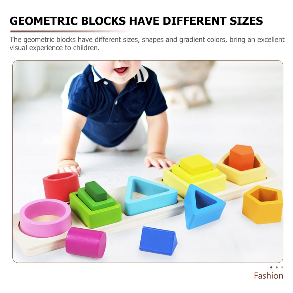 

1 Set Geometric Shape Matching Educational Wooden For Early Learning Sorting Color Recognition Montessori Preschool