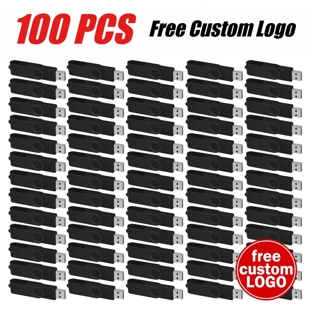 100PCS/LOT Free Custom Logo Pen Drive 8GB 4GB 2GB 1GB Metal 2.0 Flash Drive 64GB 32GB 16GB Creative Memory Stick Gifts
