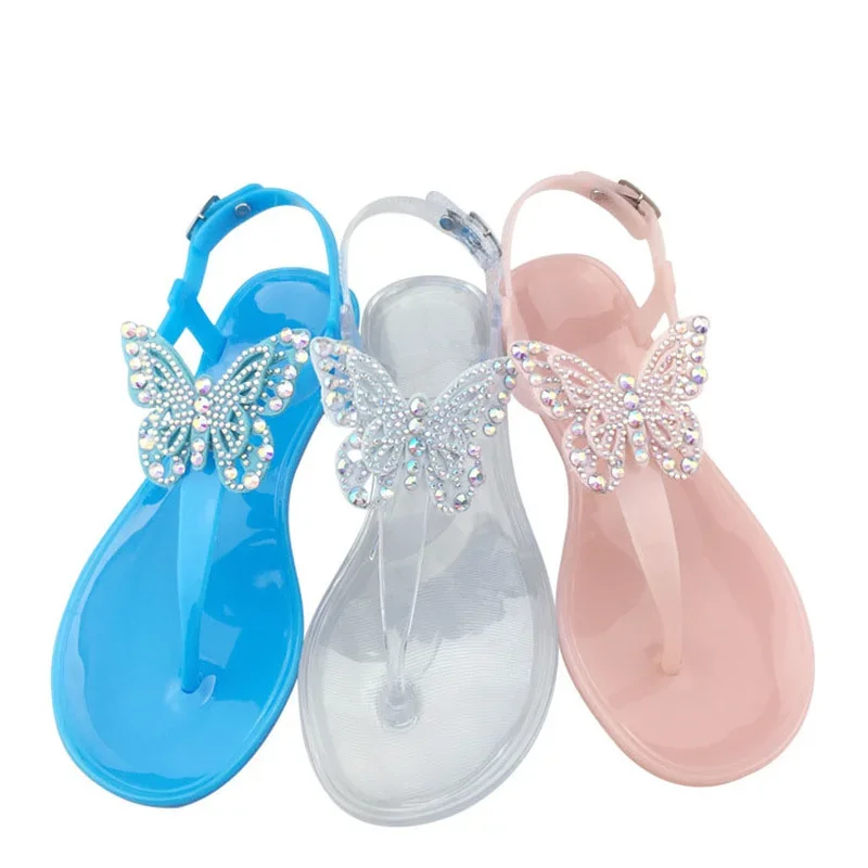 Comemore Clear Shoes Ladies Jelly Shoes Beach Vacation Sandals 2024 New Simple Trendy Flat Shoe Women Flip Flops Chaussure Femme