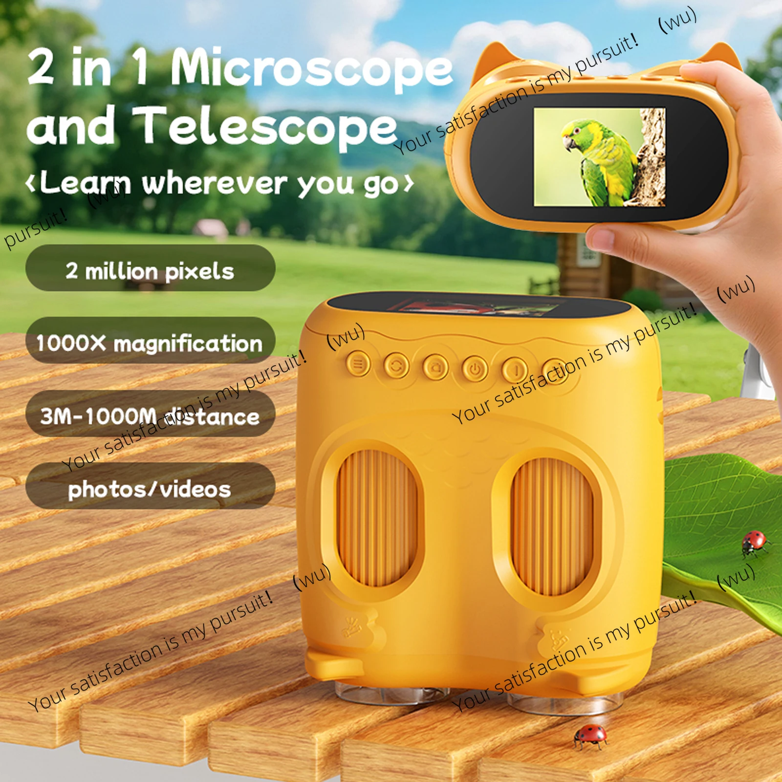 

Подходит для бинокля 2-в-1 Детский микроскоп с 2-дюймовым цифровым экраном IPS