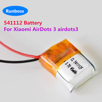 1-4PCS 3.7v 45mAh 541112 Small Lithium Polymer Battery For Earphones Hearing Aids Induction Light Bluetooth Headset