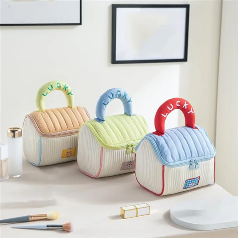 ABRT-Cute Cosmetic Bag New Style Large Capacity Cosmetic Bag Portable Hand-Held Travel Classification Storage Bag