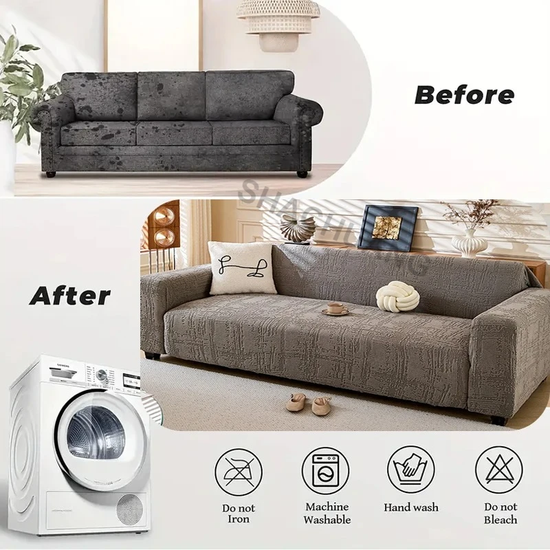 New 1pc Modern Minimalist Sofa Cover - Elastic Jacquard Fabric, Pet-Friendly Non-Slip One-Piece Design,1/23/4/5 Sofa Cover 소파 커버