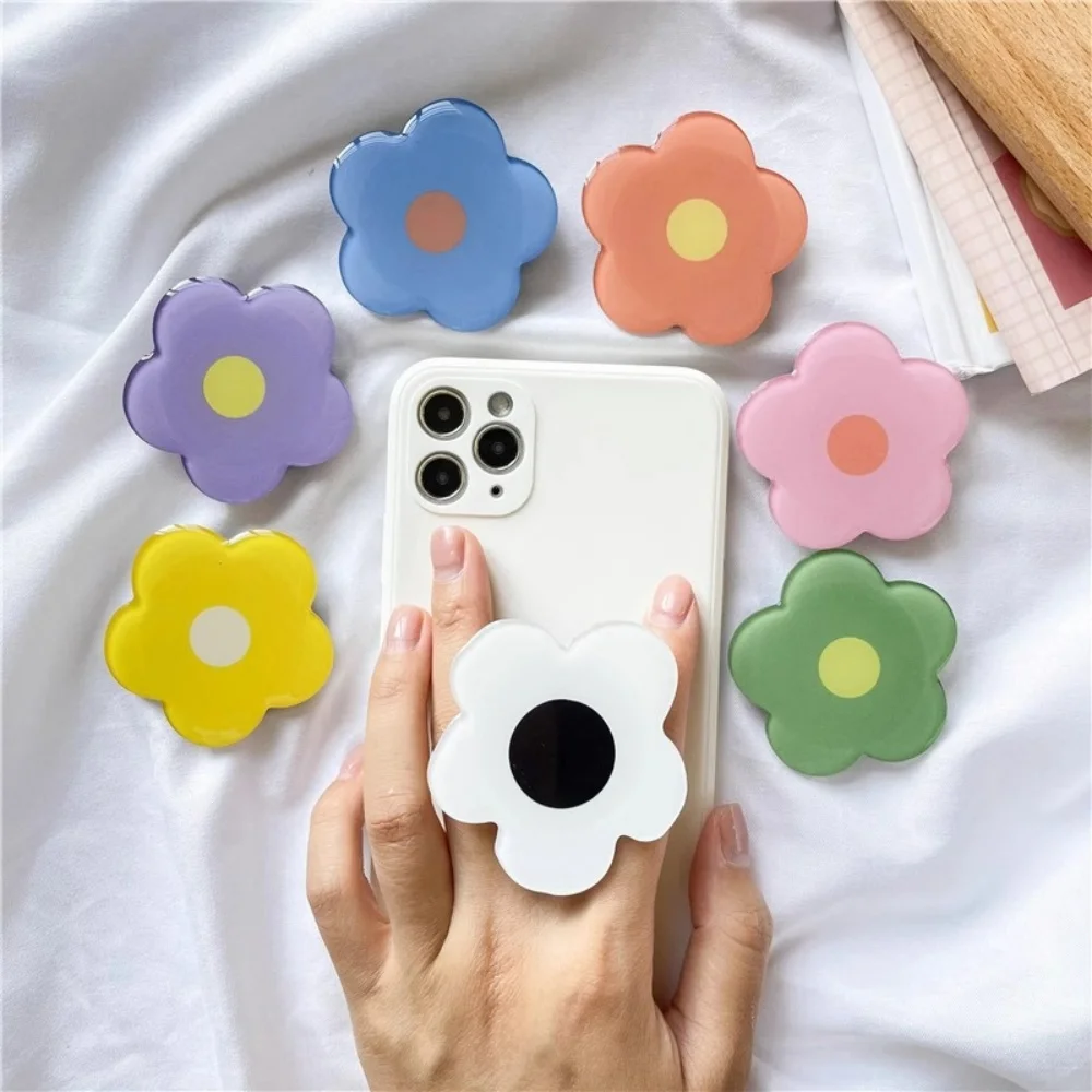 Ins Drip Glue Elegant Flower Air Cushion Mobile Phone Stand with Scalable Lazy Bracket For iPhone Samsung Xiaomi Cellphone Mount