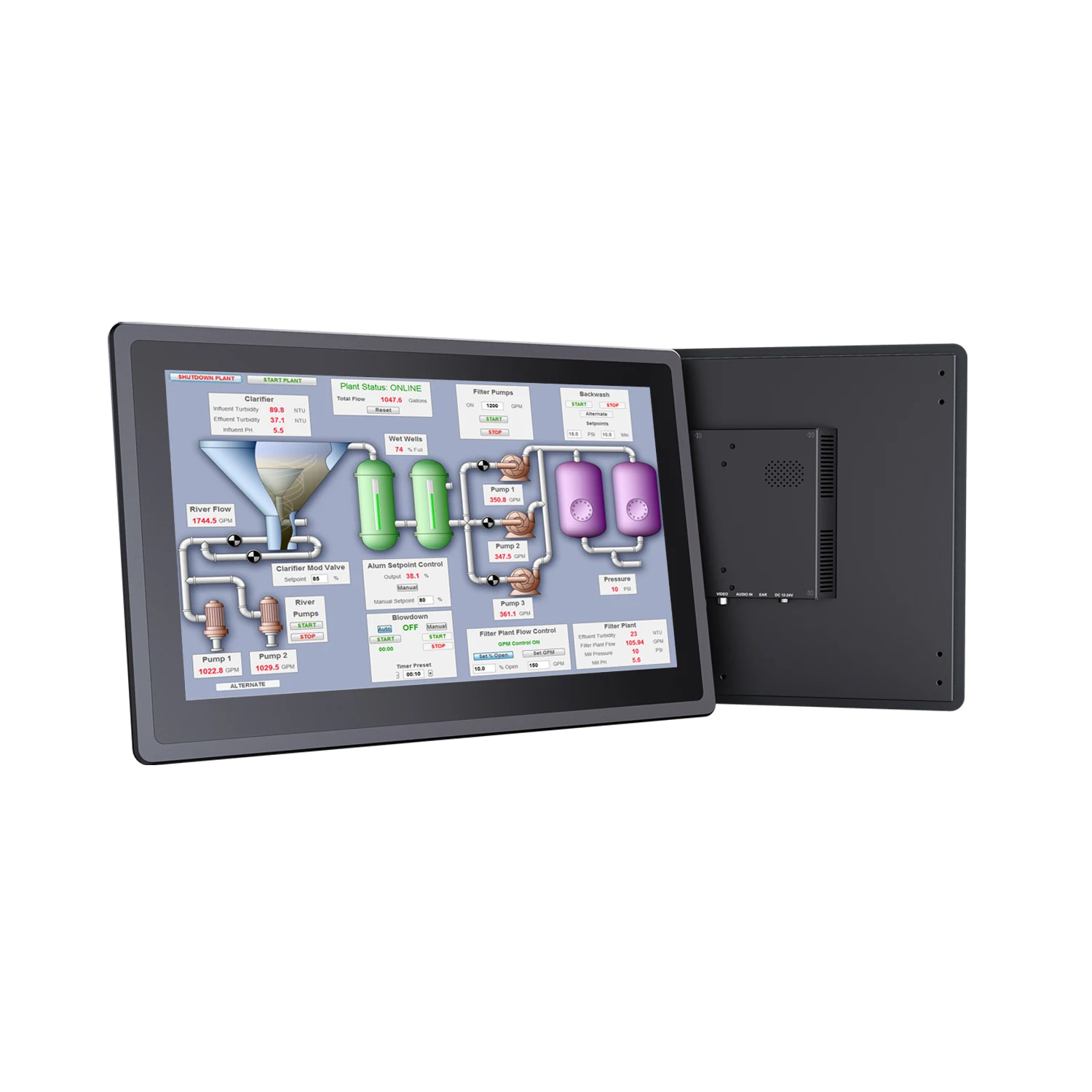 New LILLIPUT 15.6 Inch Industrial HMI Touch Screen Monitor 10-Point 1000nits High Brightness IP64 Metal/VGA/AV 16:9 Display