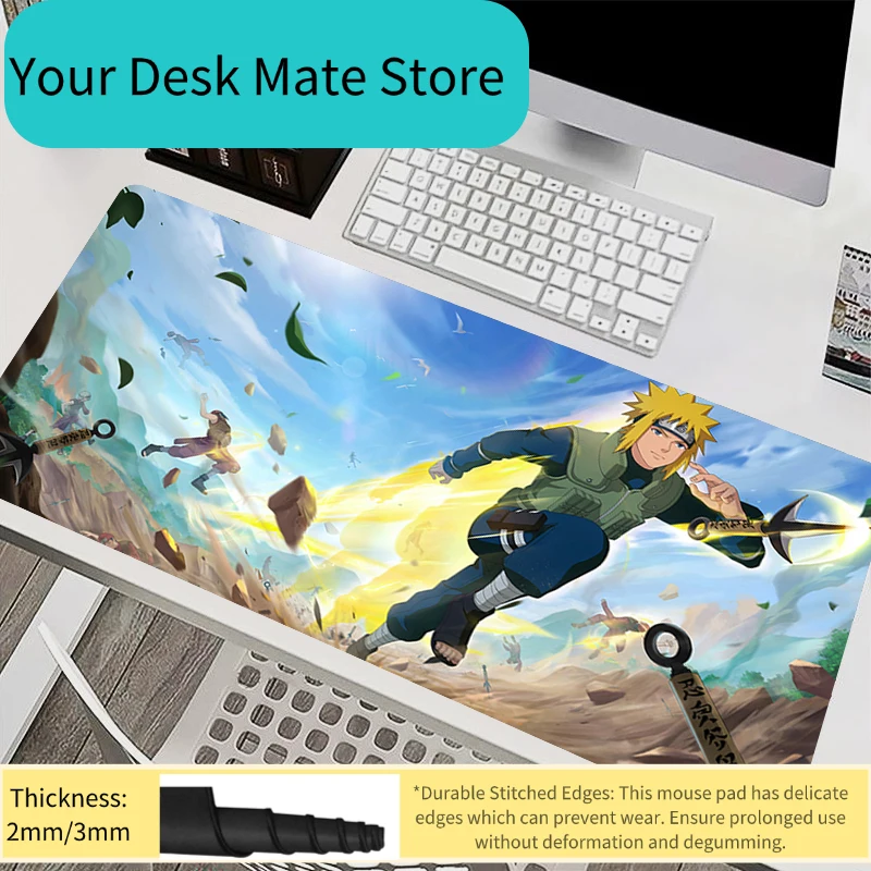 Mousepad Laptop Mouse Pad Office Accessories PC Keyboard Pad Rubber Cup Mat Soft Mouse Mat Large Naruto Minato Namikaze Desk Mat
