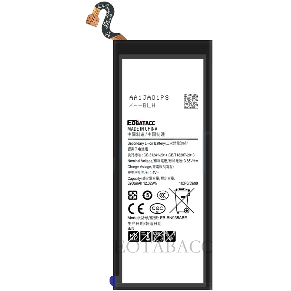 EOENKK Batería de Repuesto EB-BN935ABE para SAMSUNG Note 7/N935 NOTE FE gran capacidad 3500mAh baterías para teléfono móvil 3