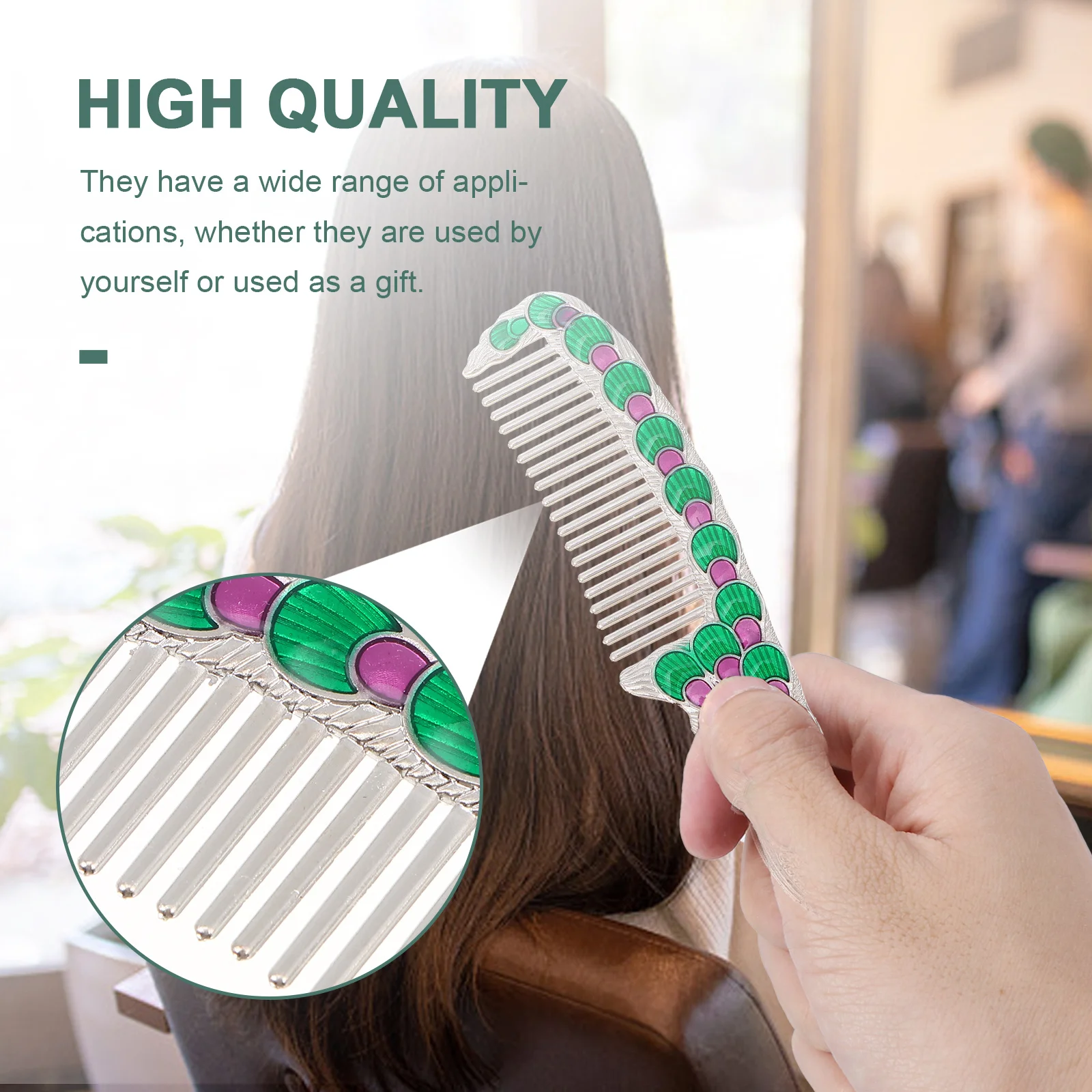 

Vanity Mirror Foldable Portable Vintage Handheld Alloy Makeup Mini Comb