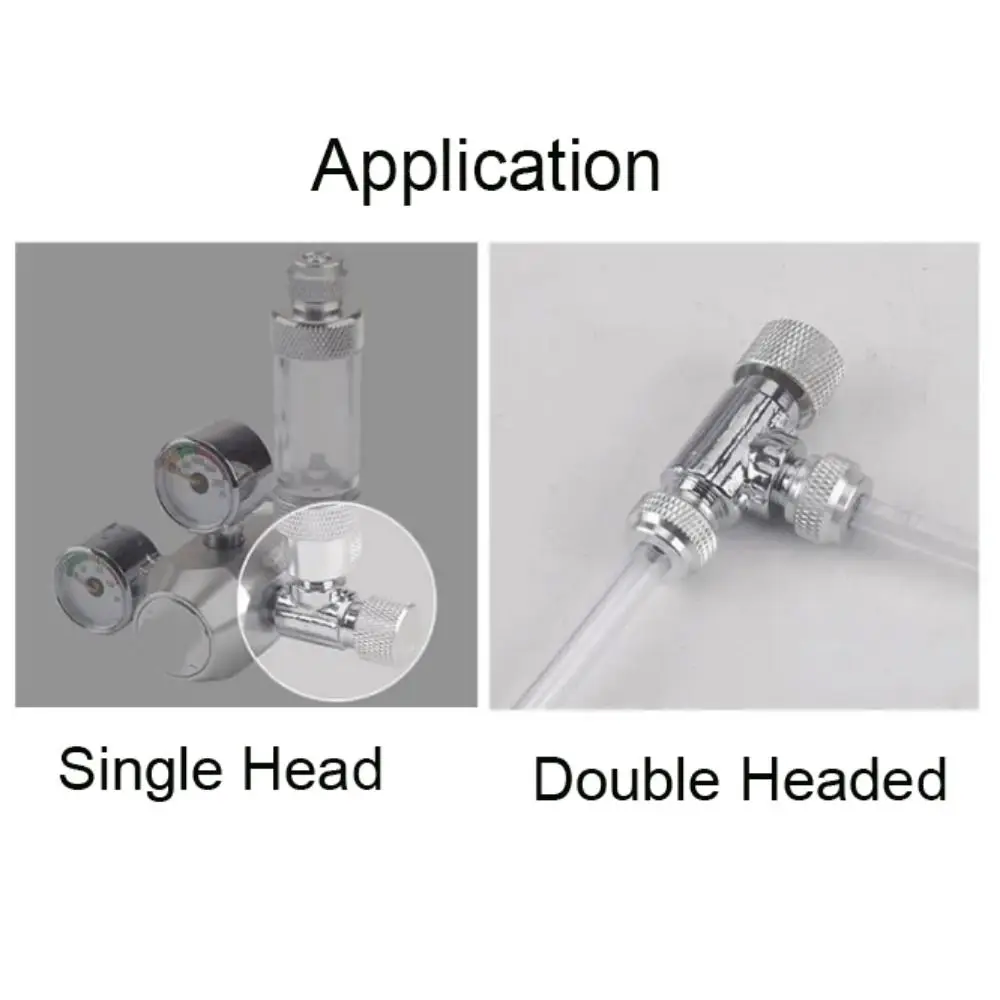 Copper Needle Valve Regulator Silver CO2 Fine-tuning Valve CO2 One-way Bubble Regulator Single/Double Head CO2 Bubble Counter