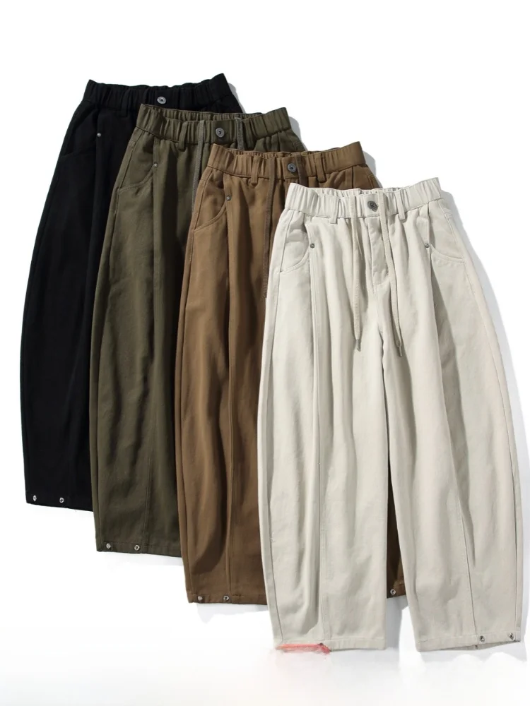 Loose Fit Men's Casual Pants Lycocell Blend  Cotton Mixed Fabric 3D Tailoring Spring Season Comfortable Sensation