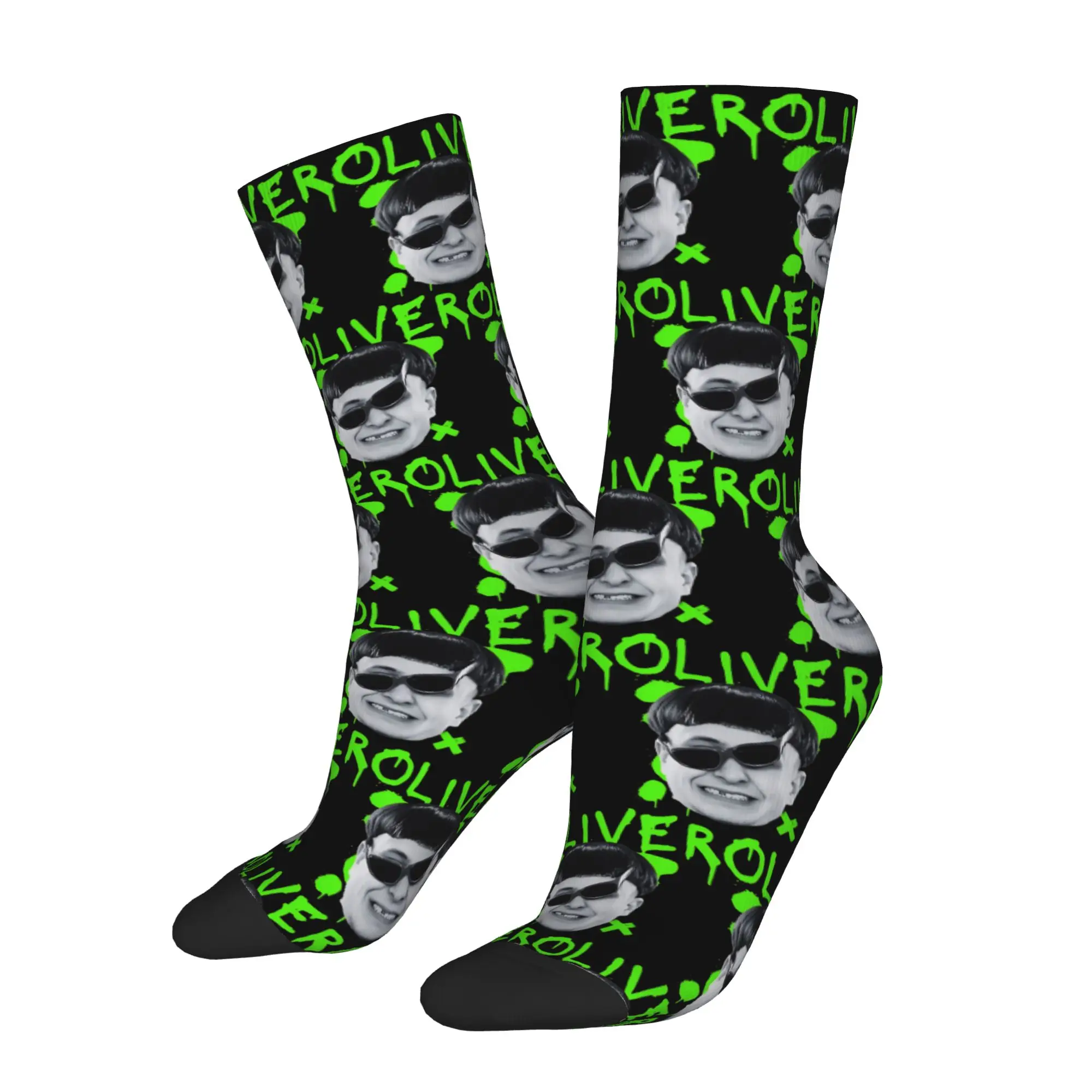 Winter Warm Colorful Unisex Green Oliver Tree Rapper Rip Socks  Sweat Absorbing Basketball Socks