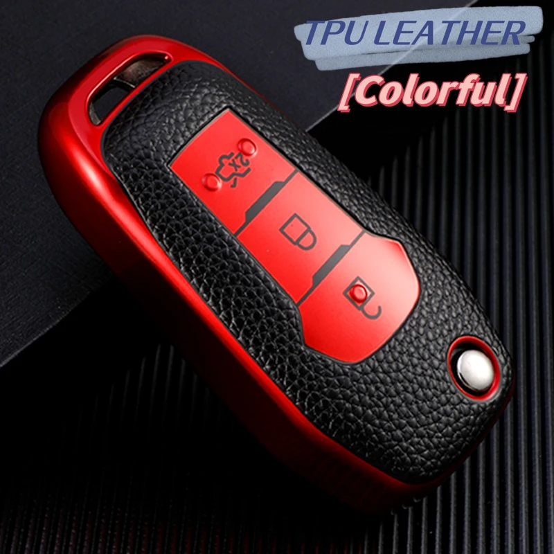 Leather TPU Car Remote Key Case Cover For Ford Figo 2017 Mondeo 5 Ecosport Fiesta Mk8 Everest Ranger Fusion Kuga Escort F150