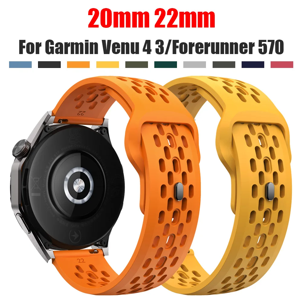 20/22 مللي متر عكس سيليكون حزام ل Garmin Venu 4 45 مللي متر/Forerunner 570 165 265 245 استبدال حزام مناسبة ل Vivoactive 6 5