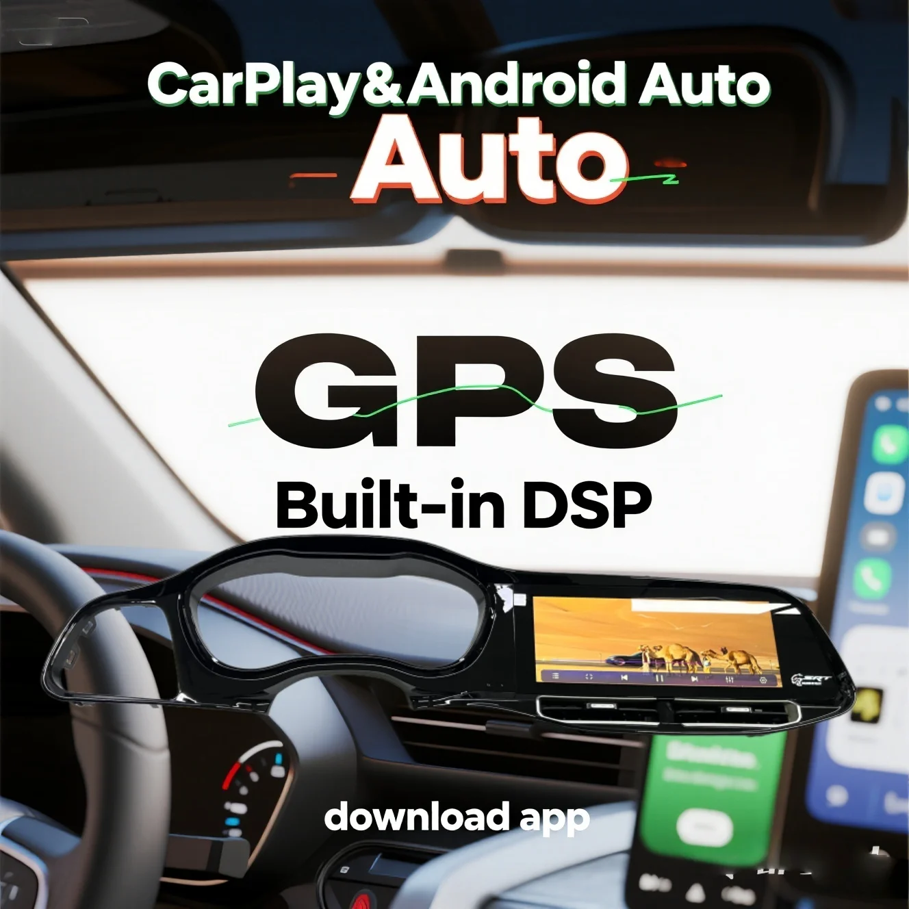 

YL 12,3 "Android автомобильный мультимедиа для Dodge Challenger SRT Hellcat 2010-2023 стерео GPS-навигация Carplay авторадио монитор BT 4G