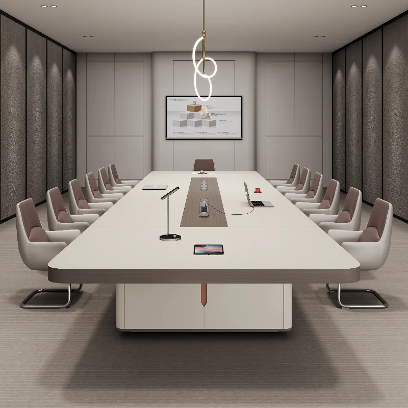 simple modern conference table light luxury high-end long intelligent large negotiation table meeting mesa reunião furniture
