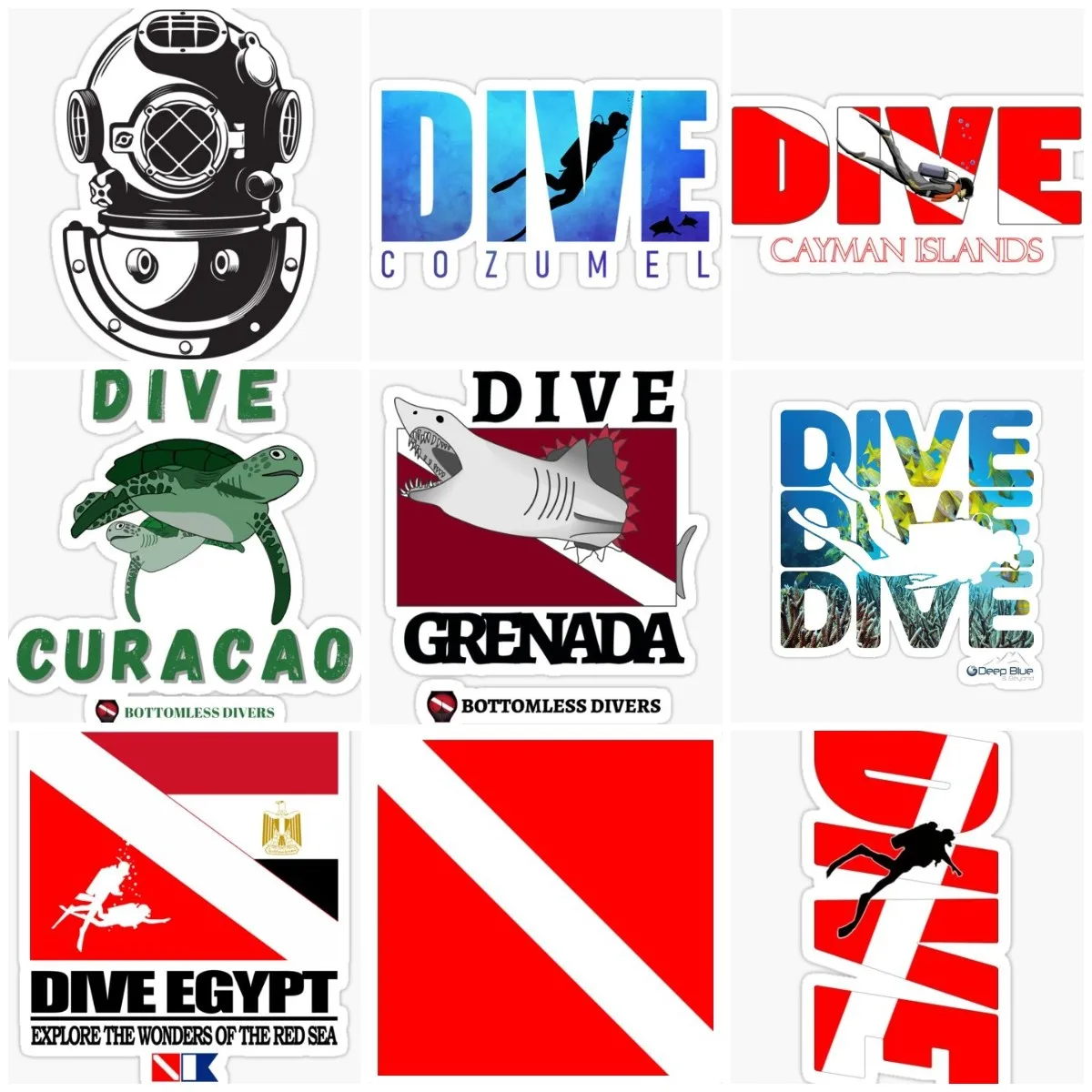 Scuba Diving Diver Sticker Car Motorcycle Laptop Truck Camper Van Bicycle Wall Window Room Door Glass Helmet Camper Decal PVC