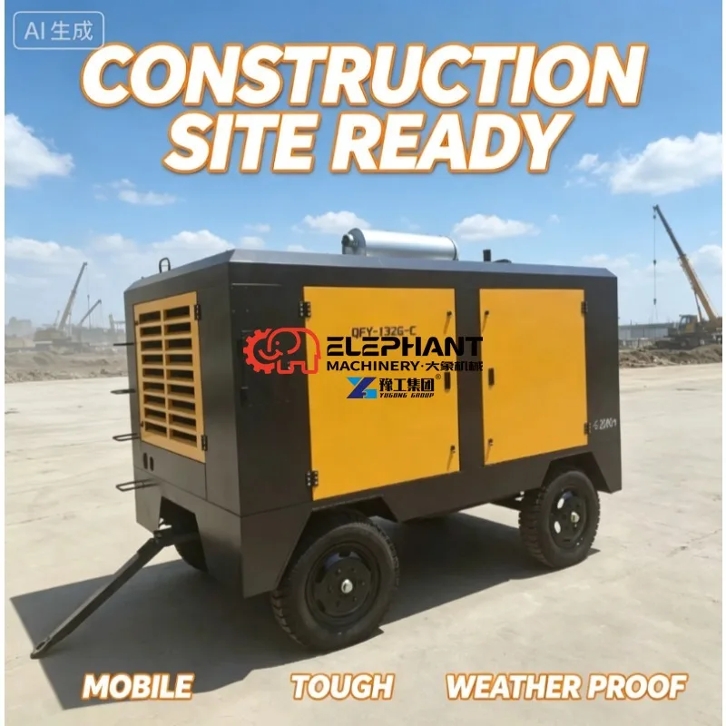 Hot Sale Construction Dedicated Powered Compressor Excellent Compression Effect for Concrete Drilling and Chiseling
