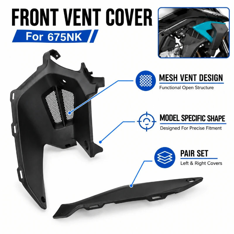 Motorcycle Radiator Fuel Tank Front Decorative Panel CF650-11 Plastic Decorative Cover Ventilation Cover Fit for  675NK