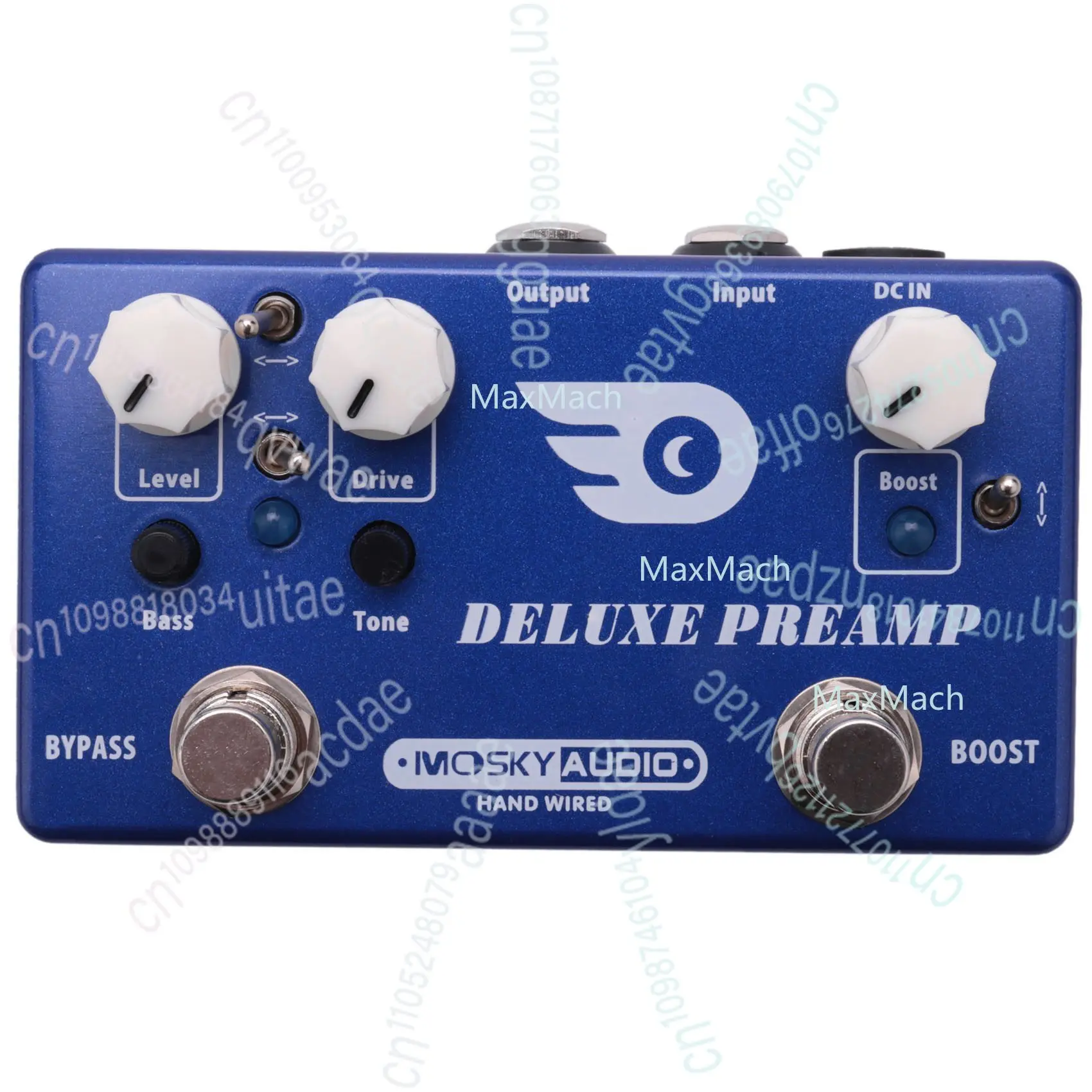 Pedal de Efeito para Guitarra Mosky Deluxe Preamp 2 em 1: Boost e Overdrive Clássico com Carcaça Metálica e True Bypass - Acessórios para Guitarra