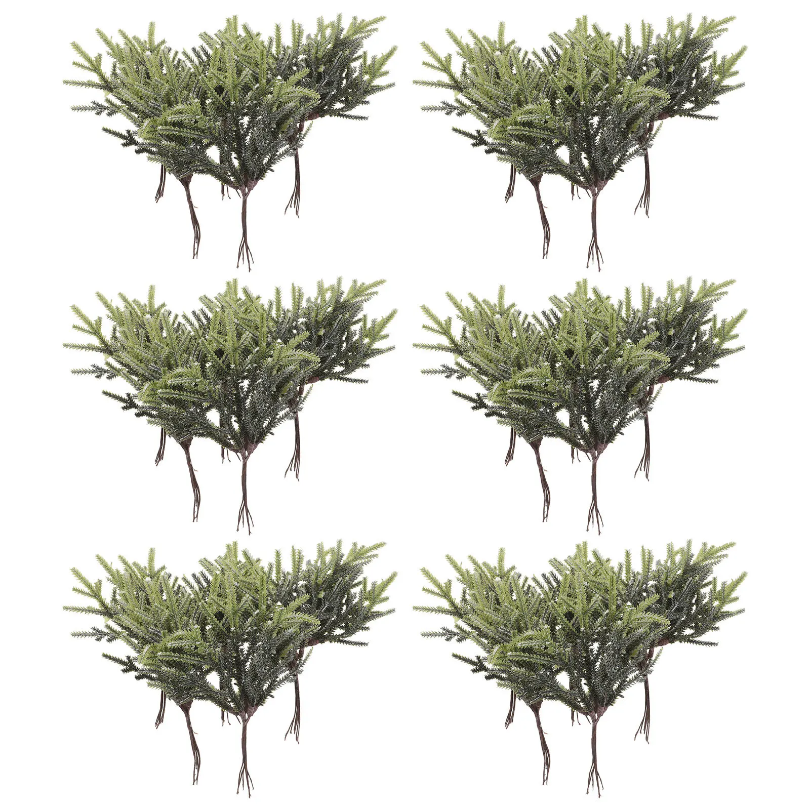 

60pcs Artificial Pine Branches Green Plants Realistic Faux Evergreen Stems For Vase Christmas Tree Decoration Diy Crafts Home