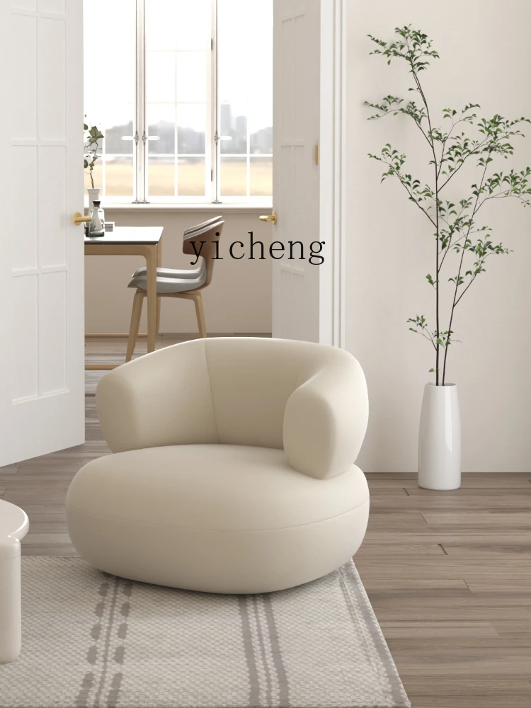 Zc Anti-Scratching Cloth Single Sofa Living Room Cream Wind Chair Leisure Chair