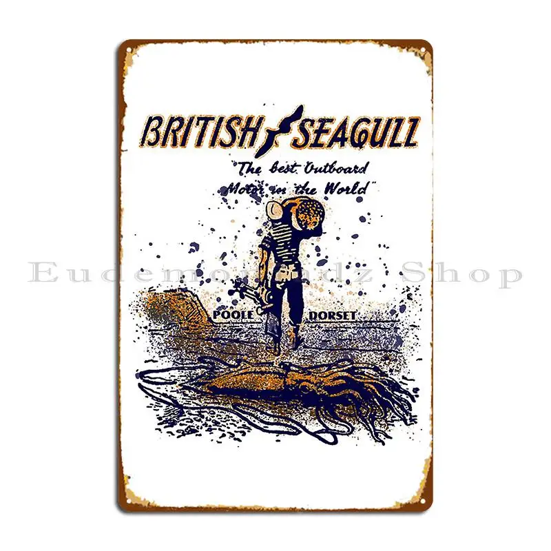 British Seagull Outboards Metal Sign Party Painting Custom Designer Wall Cave Tin Sign Poster