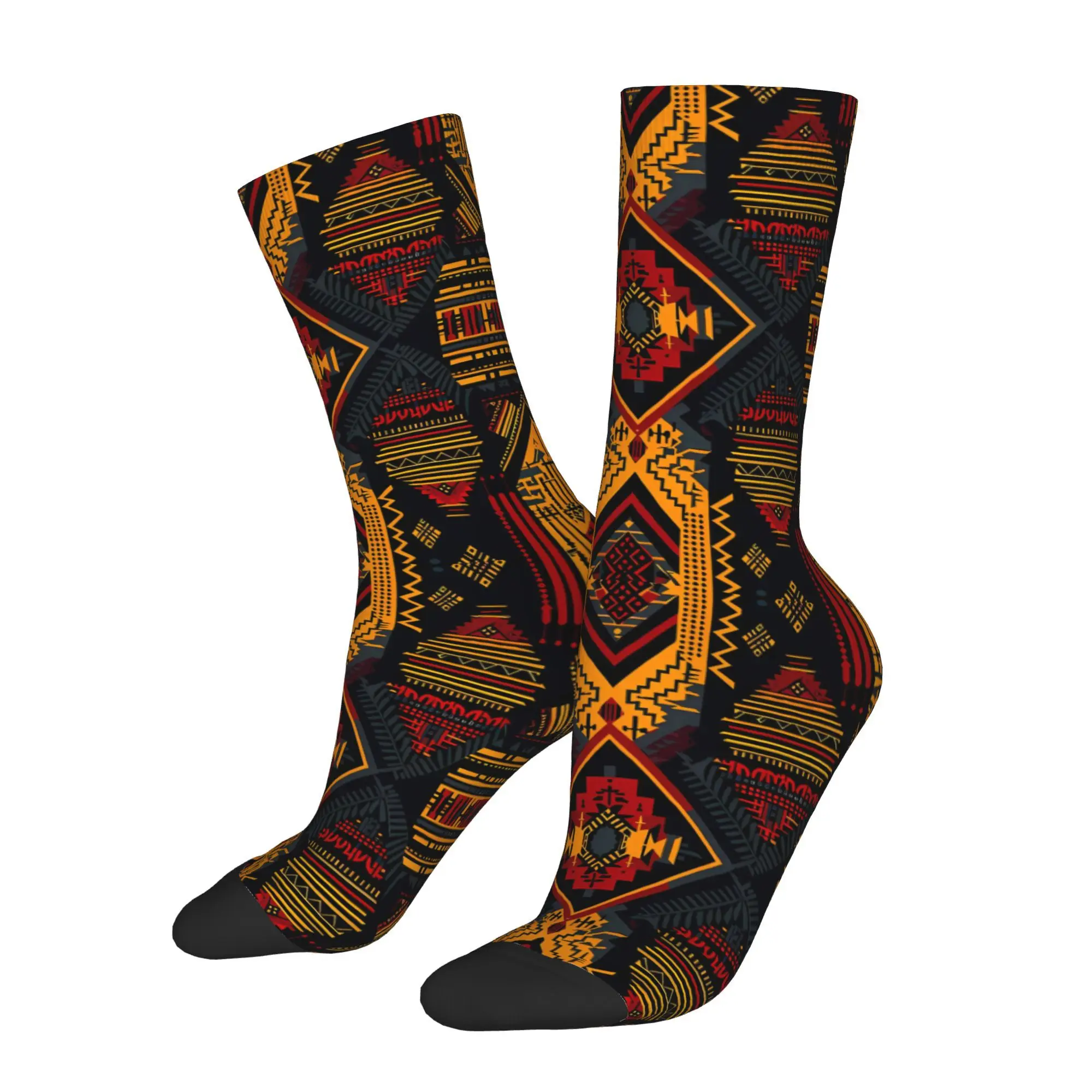 

African Kente Sock Printed Man Polyester Fashion