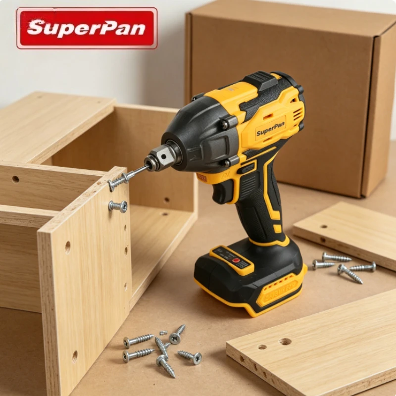 

Аккумуляторный ударный гайковерт SuperPan 380 Н·м, 1/2 дюйма, бесщеточный, высокомощный, для колесных гаек и болтов, только инструмент