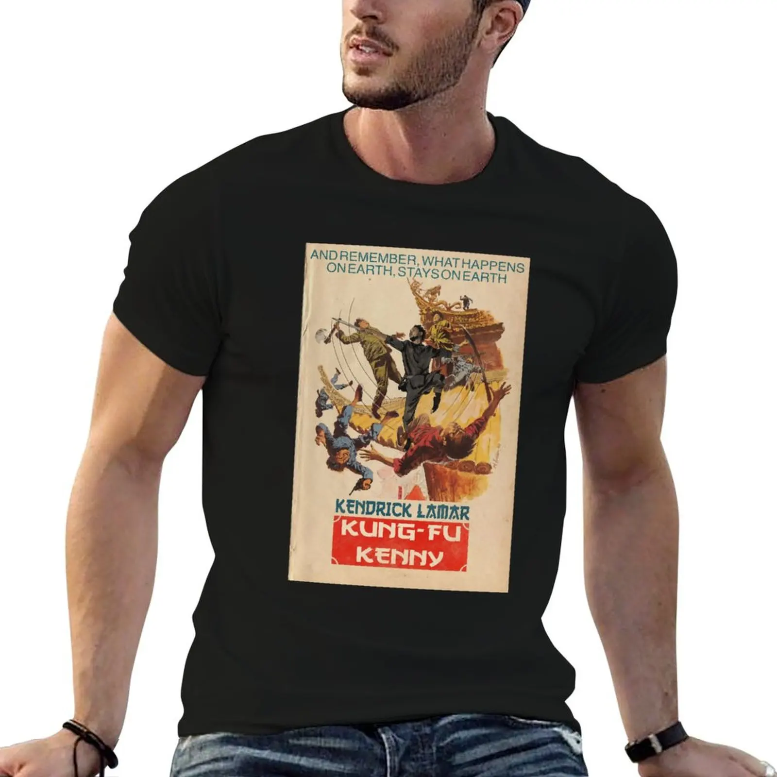 

Kendrick Lamar - Kung Fu Kenny Parody T-Shirt for a boy vintage t shirts graphics oversized mens clothing