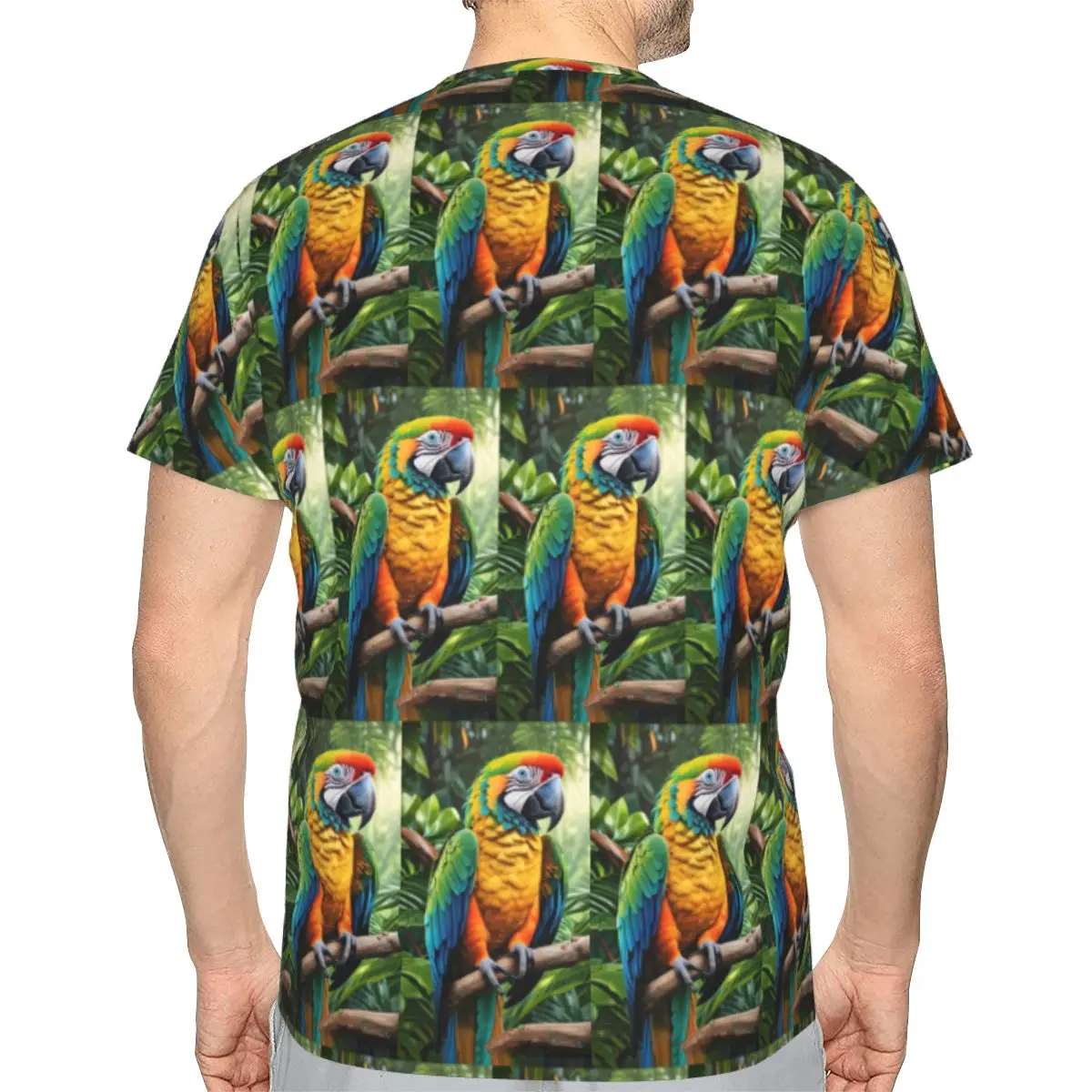 Cute Macaw Parrots 100% Cotton T-Shirt Men'sFashion T Shirts Men O-Neck Short Sleeve