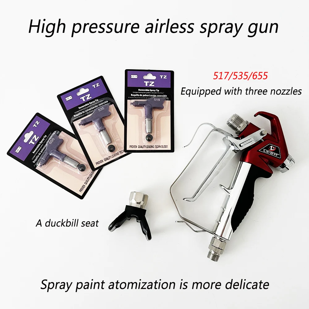 High Pressure Airless Paint Spray Accessories Gun Aluminum alloy Airless Black Nozzle Seat Accessories 517/535/655 Nozzle 3/8