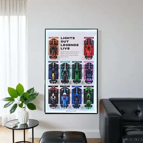 Väggmonterad displaytavla kompatibel med LEGO Speed Racing-serien F1 tio byggklossar, bilmodell, väggmonterad displaylåda med fotoram 6 best sales Lego Technic väggfäste - №3