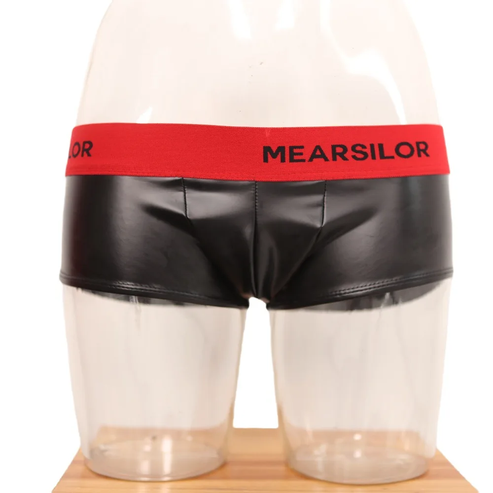 

Боксеры-шорты M-3XL из искусственной кожи с эффектом влажного блеска, матовые, с низкой посадкой, с выпуклым карманом, водонепроницаемые